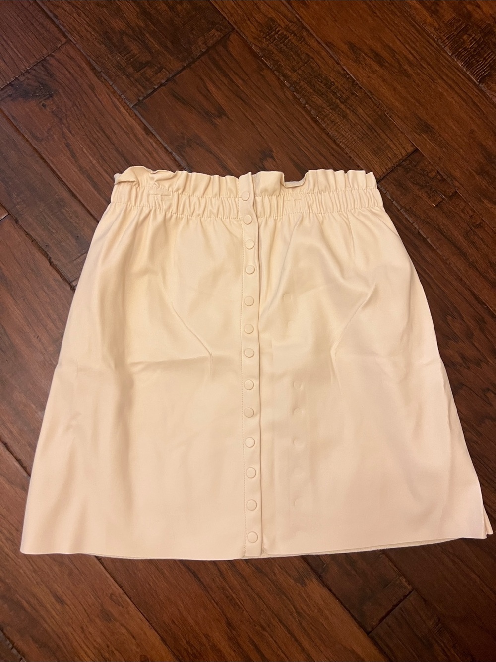 Zara Cream Button-Front Mini Skirt